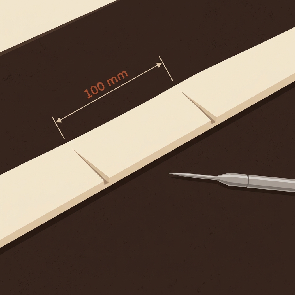 Step 2: Mark the original length — pottery clay shrinkage test bar illustration
