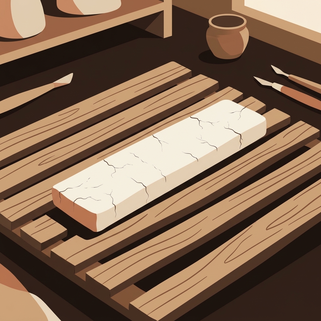 Step 3: Dry it completely — pottery clay shrinkage test bar illustration