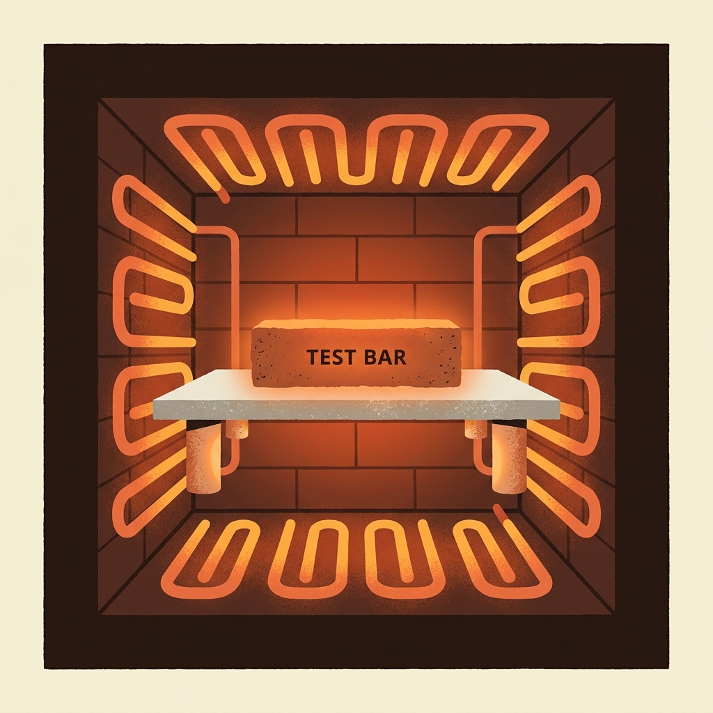Step 4: Fire with your work — pottery clay shrinkage test bar illustration