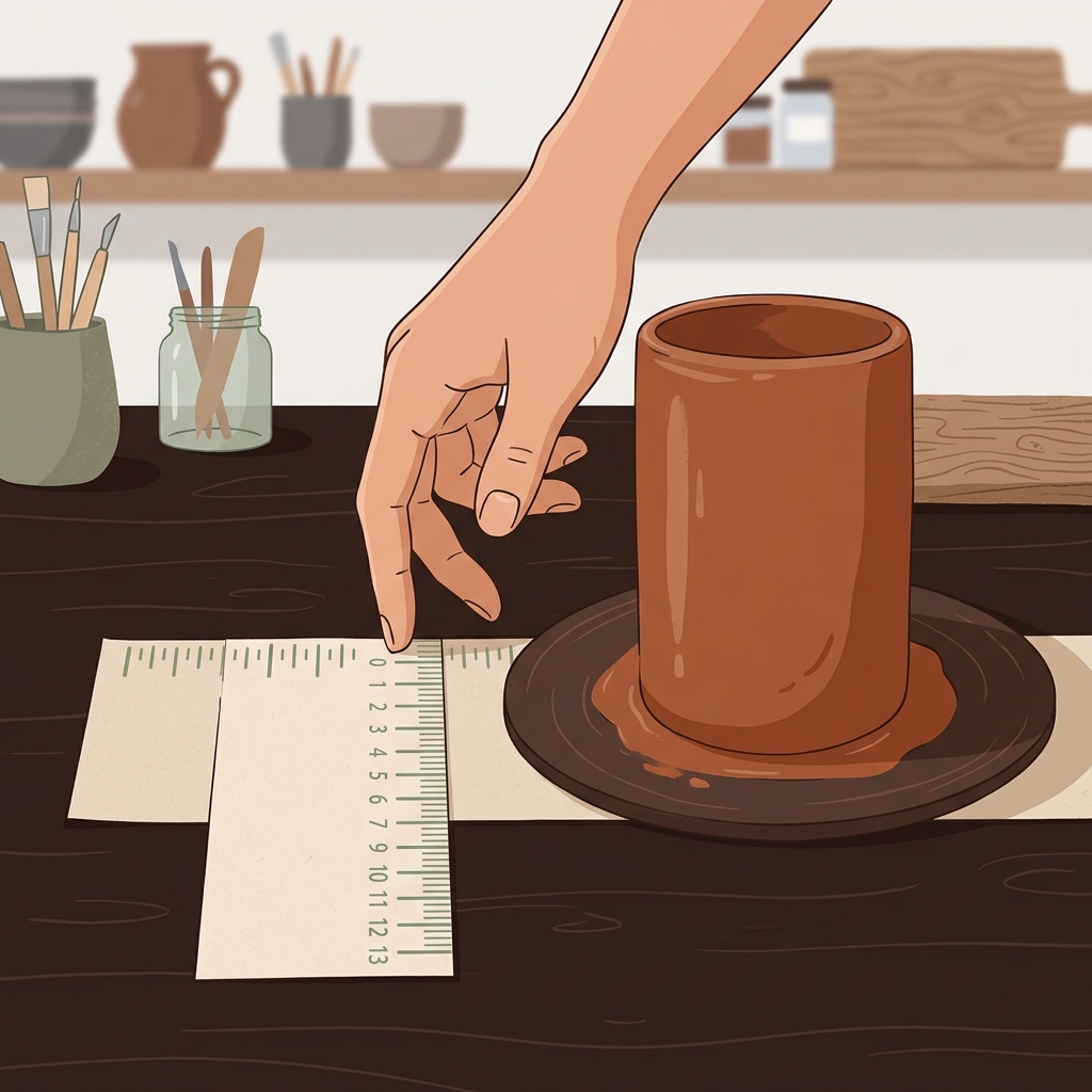Step 6: Calculate and make a ruler — pottery clay shrinkage test bar illustration